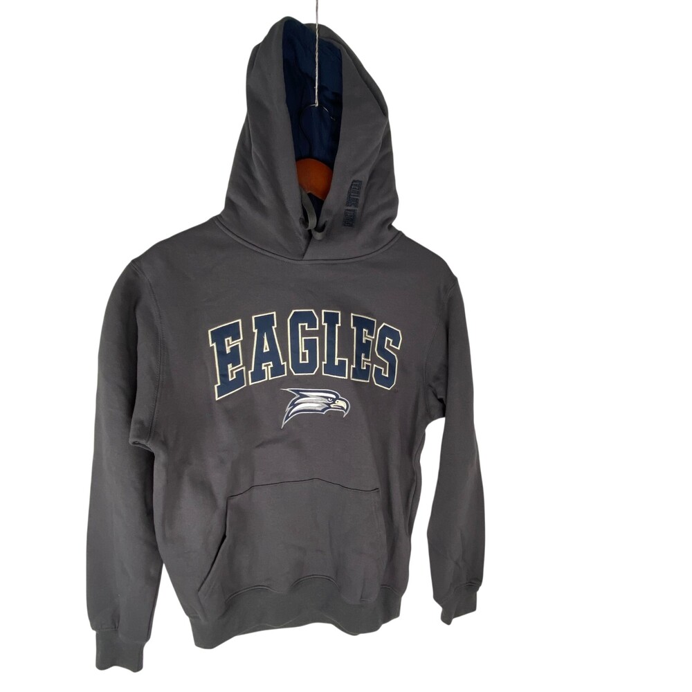 Men's Colosseum Gray Georgia Southern Eagles Arch & Logo Pullover Hoodie Size S